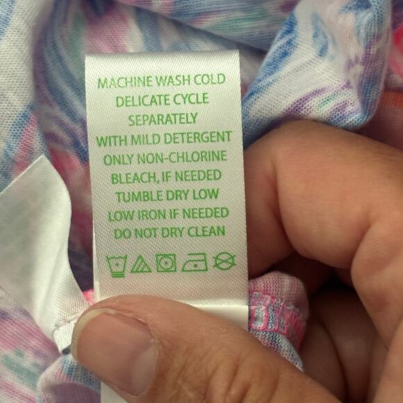 Lilly Pulitzer Essie Sleeveless Top Pink Isle Snappy Turtle Size XS - Picture 9 of 10